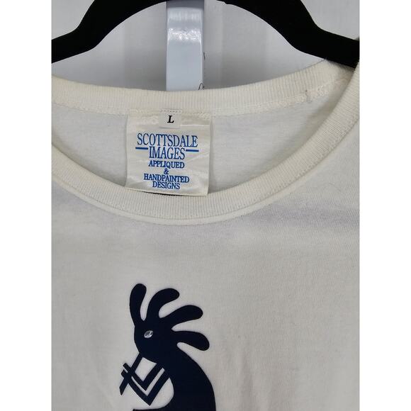 Vintage 1990s Womens Sz L Short Sleeve Kokopelli T Shirt Scottsdale Southwestern - Picture 3 of 4